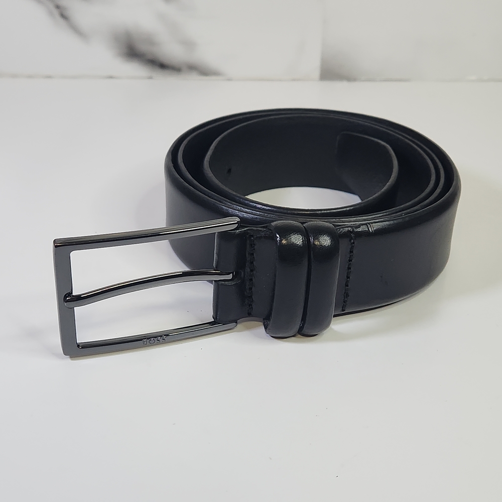 Boss Genuine Leather Belt Men's Black Leather Belt 36